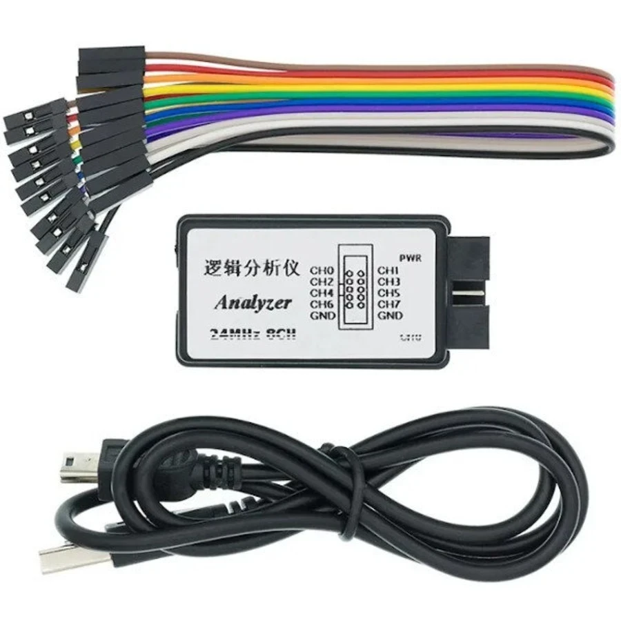 USB Logic Analyzer 24MHz 8-Channels – High-Speed USB Debugging Tool for Arduino, STM32, ESP32 & Embedded Systems