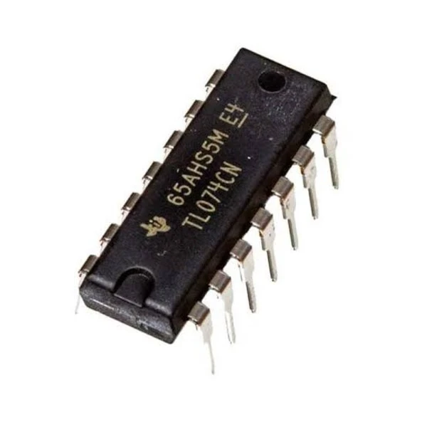 TL074CN quad low-noise JFET-input operational amplifier IC 14-pin DIP package